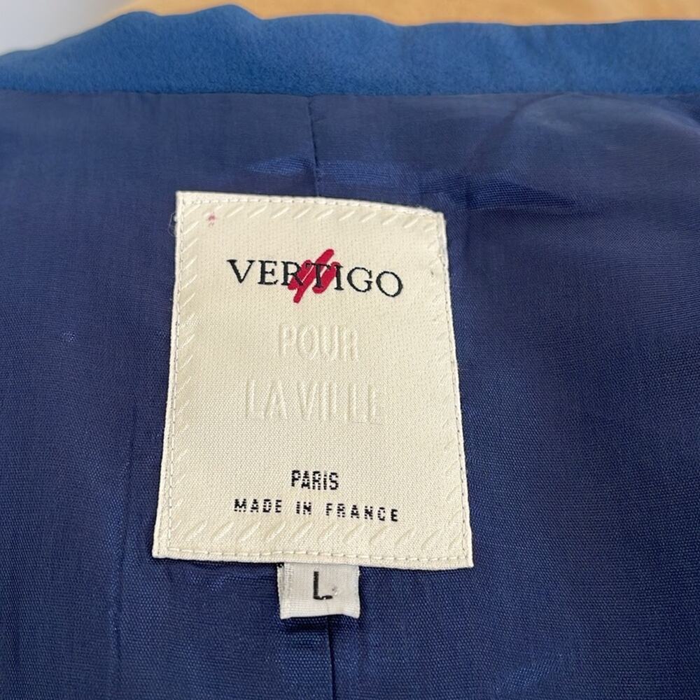 Vertigo Pour La Ville Blue Lace-up Back Cropped Jacket Size L - Picture 9 of 10
